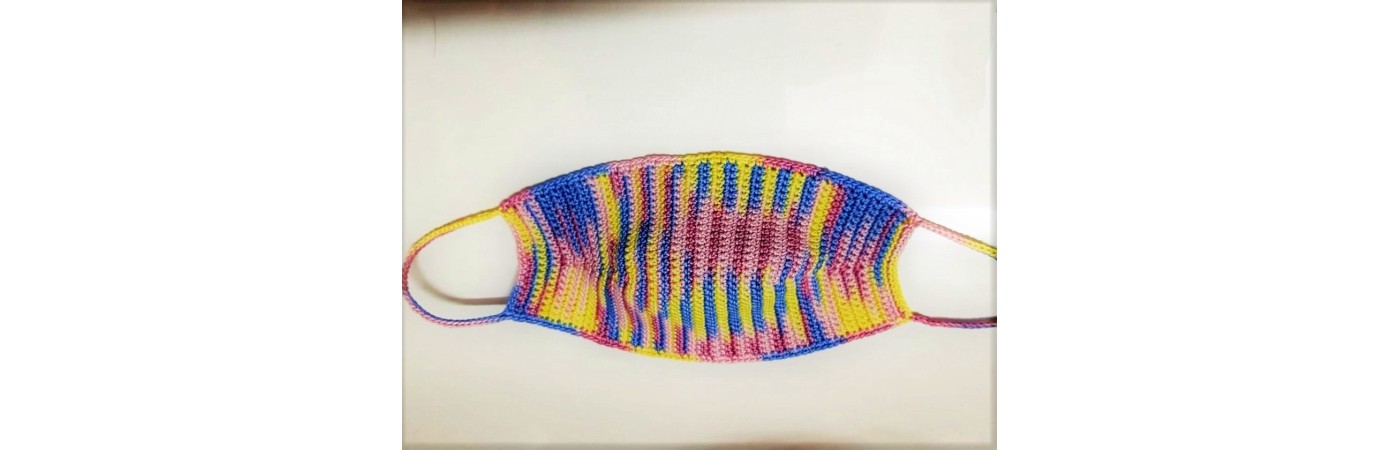 Happy Threads Handmade Crochet Cotton Masks- Multicolour